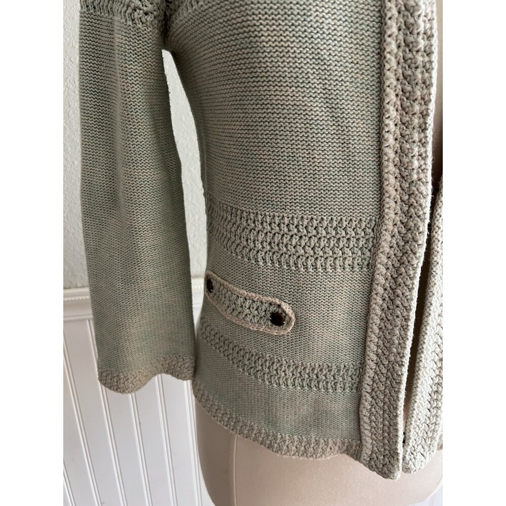 Cabi Women's Society Knit Cardigan Sweater 3/4 Sleeve 100% Cotton Mint Green S - Picture 4 of 12